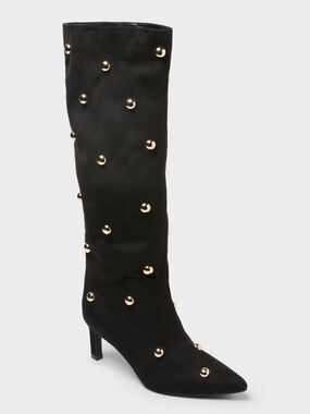 A New Day🔥Black Knee-High Studded Heel Boot🔥BRAND NEW🔥Memory Foam❣️